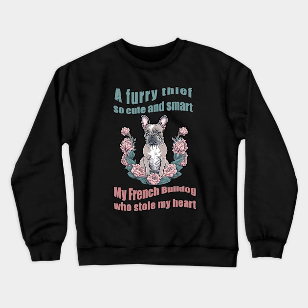 Cute french bulldog, vintage style, frenchie mon, frenchie dad Crewneck Sweatshirt by Collagedream